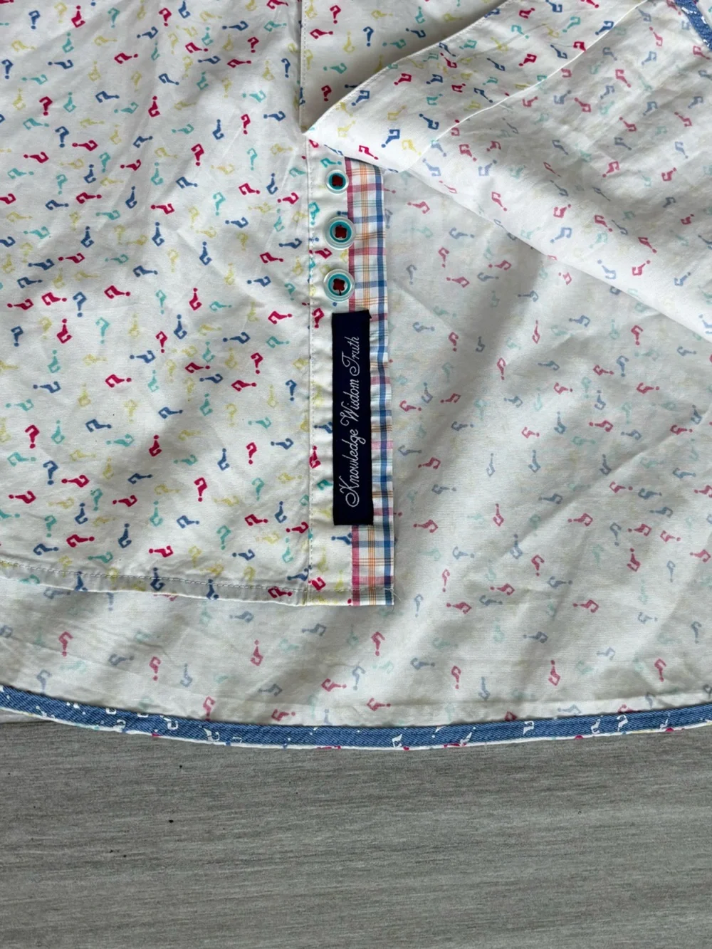 ROBERT GRAHAM X Question Marks Shirt Men's 2XL White with Multicolor Symbols - Picture 6 of 9